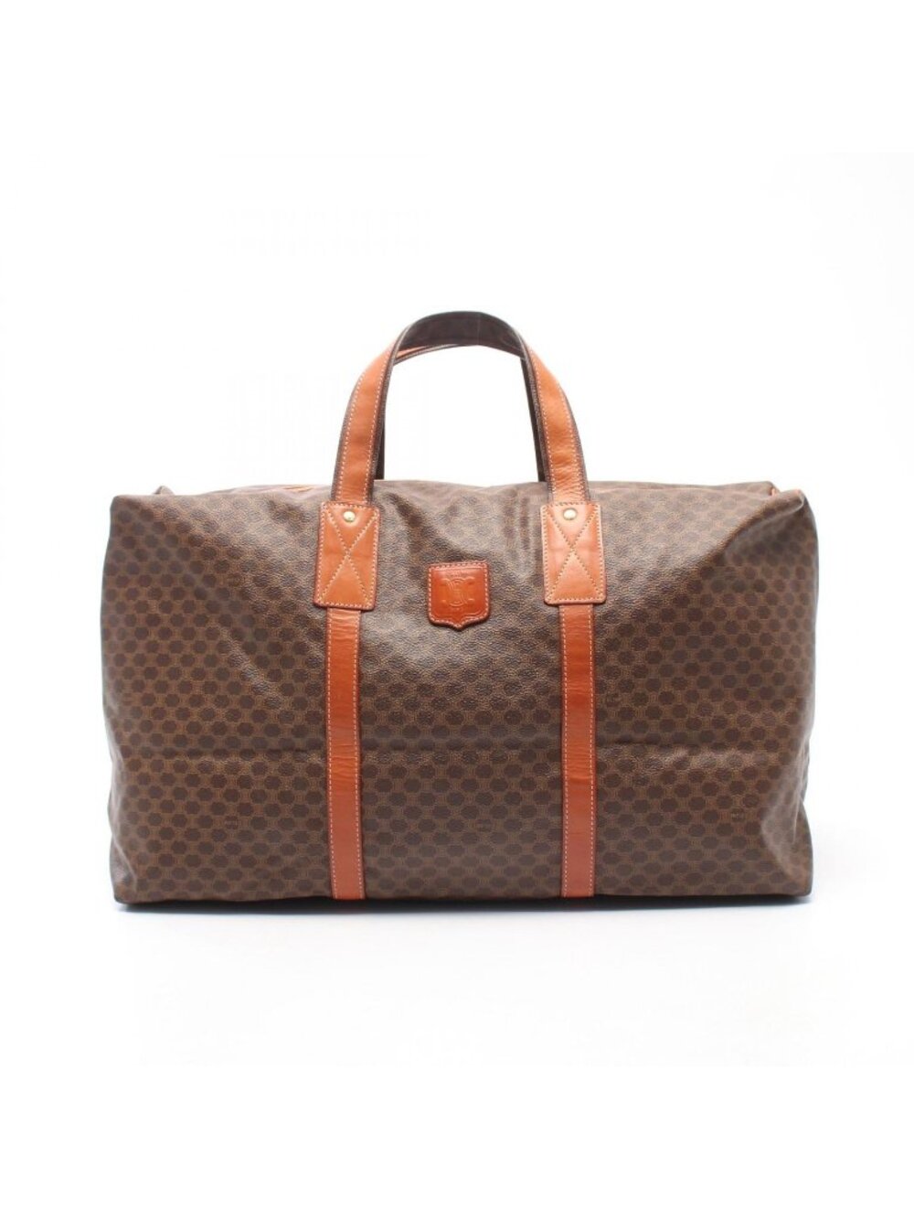 Celine Boston Bag Macadam Brown Dark Leather